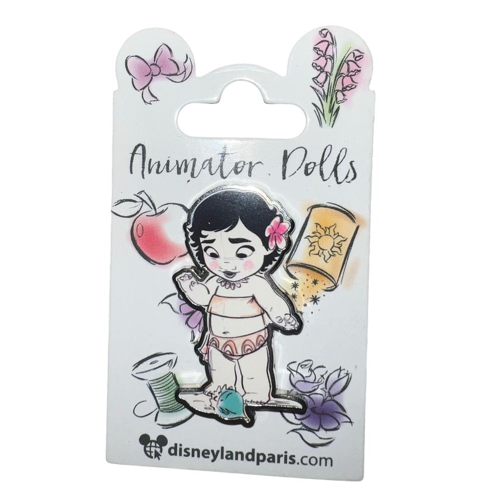 Disney pin animator doll moana vaiana baby DLP disneyland paris new on card